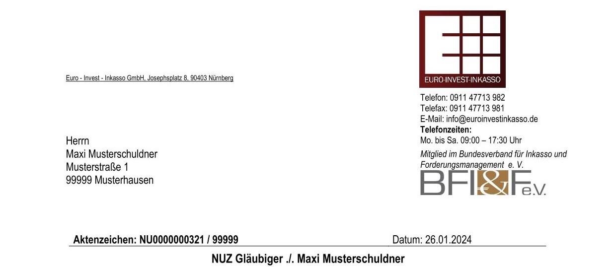 Pflichtangaben In Inkassoschreiben | Euro-Invest-Inkasso