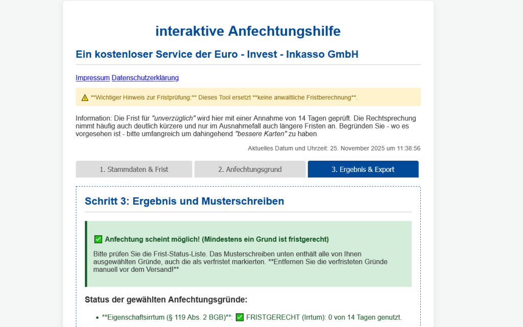 Anfechtung mit der Anfechtungshilfe